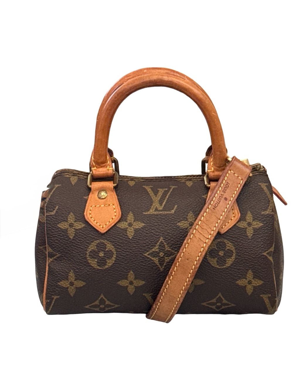 Louis Vuitton Nano Speedy Monogram Canvas Crossbody Bag w/ Strap | Made France